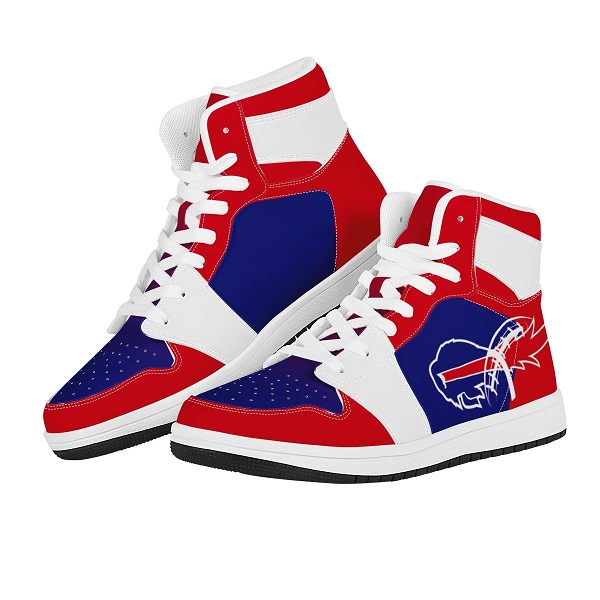 Women's Buffalo Bills High Top Leather AJ1 Sneakers 001